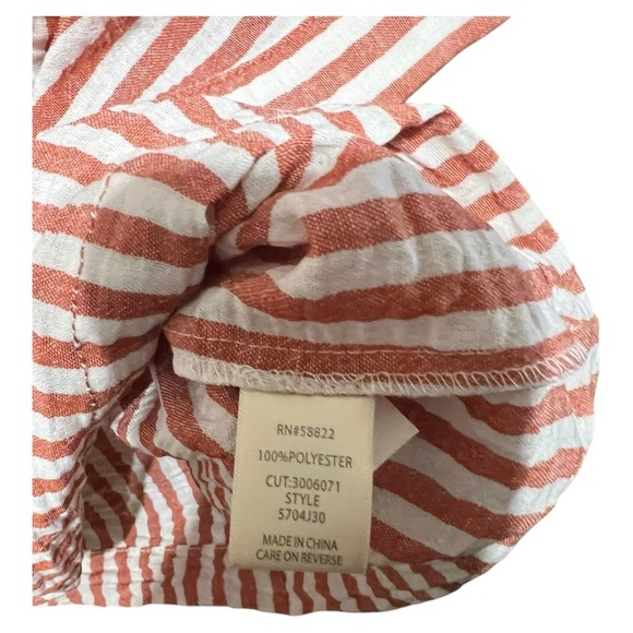 Max Studio Striped Crinkle Button Down Blouse – Small - Picture 4 of 5